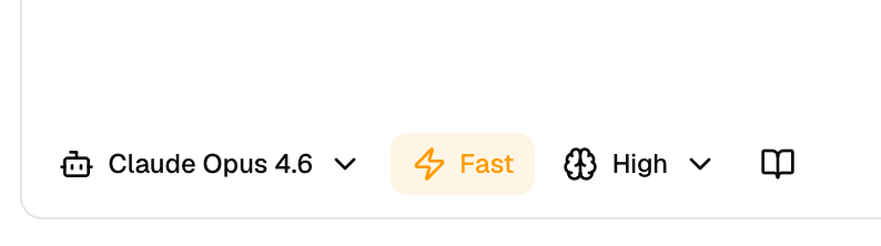 Fast mode toggle in the model selector